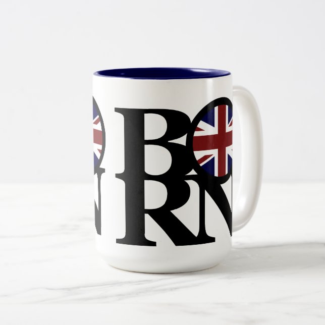 Tasse 2 Couleurs NÉ Royaume-Uni 15oz (Devant droit)