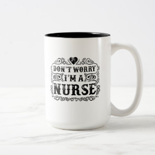 Tasse 2 Couleurs Ne t'inquiète pas, je suis une infirmière cœur,