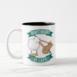 Tasse 2 Couleurs Ne t'inquiète pas, sois Capy. Capybara Orange sans