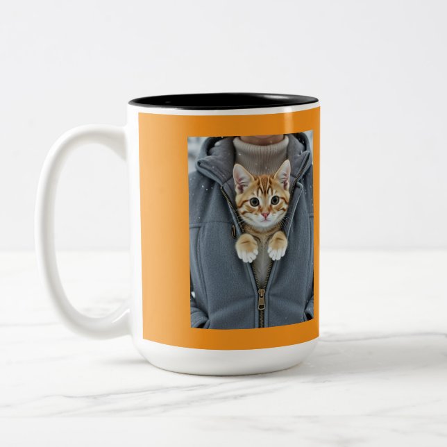 Tasse 2 Couleurs Ne touchez pas, parfaite maman chat,  (Gauche)
