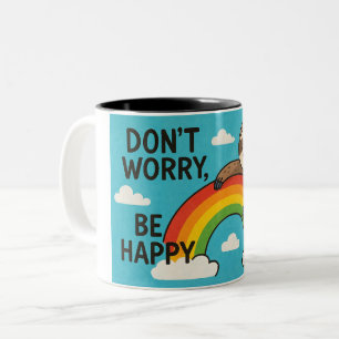 Tasse 2 Couleurs Ne vous inquiétez pas, soyez heureux - mignonne Sl