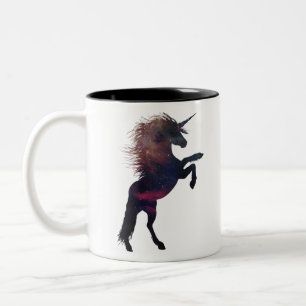Tasse 2 Couleurs Nebula magique de l'espace Unicorne