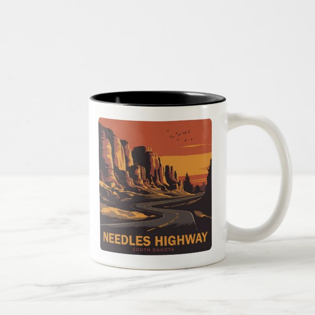 Tasse 2 Couleurs Needles Highway South Dakota Red Sky (Droit)