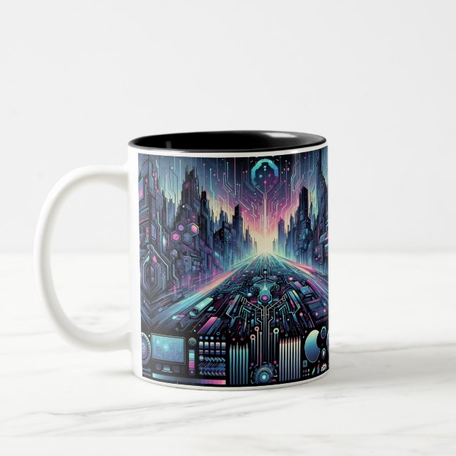 Tasse 2 Couleurs Neon Cyberworld (Gauche)