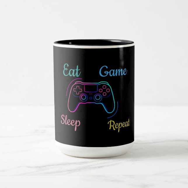 Tasse 2 Couleurs Neon gaming design customizable (Centre)