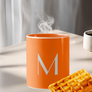 Tasse 2 Couleurs néon orange - ajouter monogramme