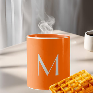 Tasse 2 Couleurs néon orange - ajouter monogramme