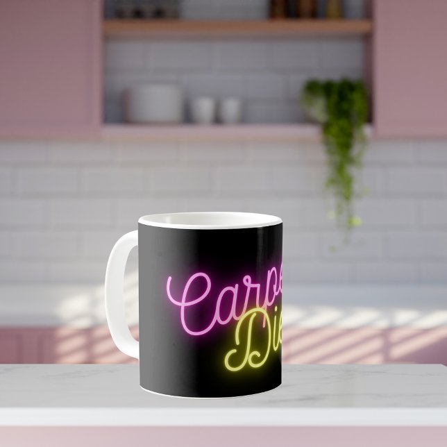 Tasse 2 Couleurs Neon rose et jaune Carpe Diem (Créateur téléchargé)