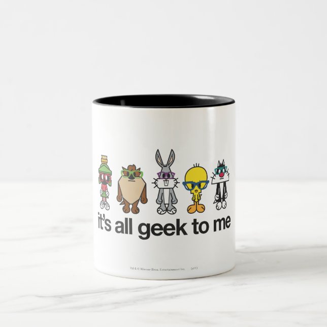 Tasse 2 Couleurs Nerds LOONEY TUNES™ - Tous Geeks pour moi (Centre)