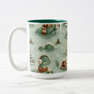 Tasse 2 Couleurs Nessie de Noël Monstre du Loch Ness Confortable Cr