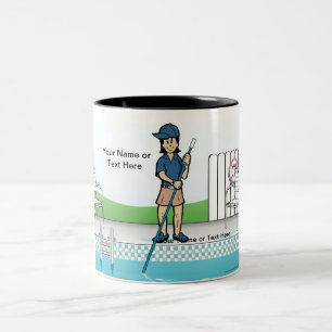 Tasse 2 Couleurs Nettoyeur de piscine personnalisé - Dessin féminin