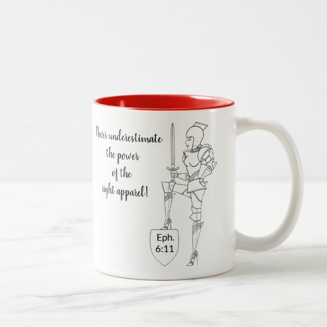 Tasse 2 Couleurs "Never Underestimate Power of Apparel” (Droit)