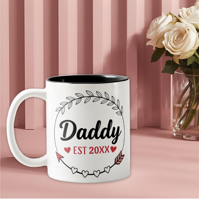 Tasse 2 Couleurs New Parents Daddy Personalized established year (Créateur téléchargé)