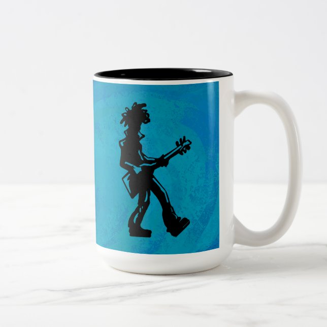 Tasse 2 Couleurs New York Boogie Nights Guitare Bleu (Droit)