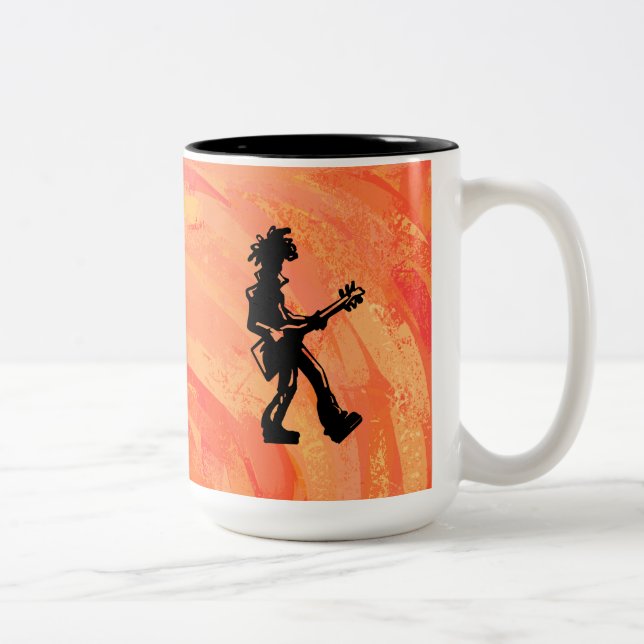 Tasse 2 Couleurs New York Boogie Nights Guitare Orange (Droit)