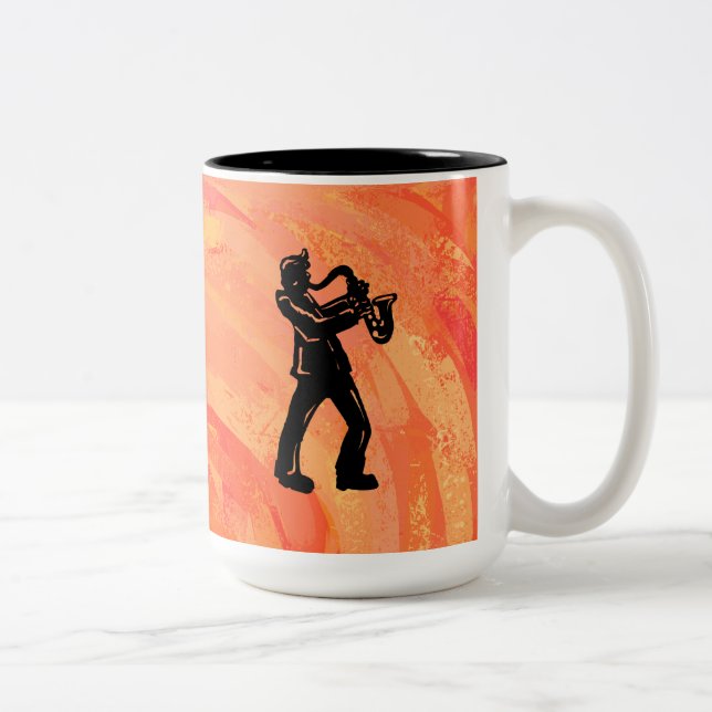 Tasse 2 Couleurs New York Boogie Nights Saxophone Orange (Droit)