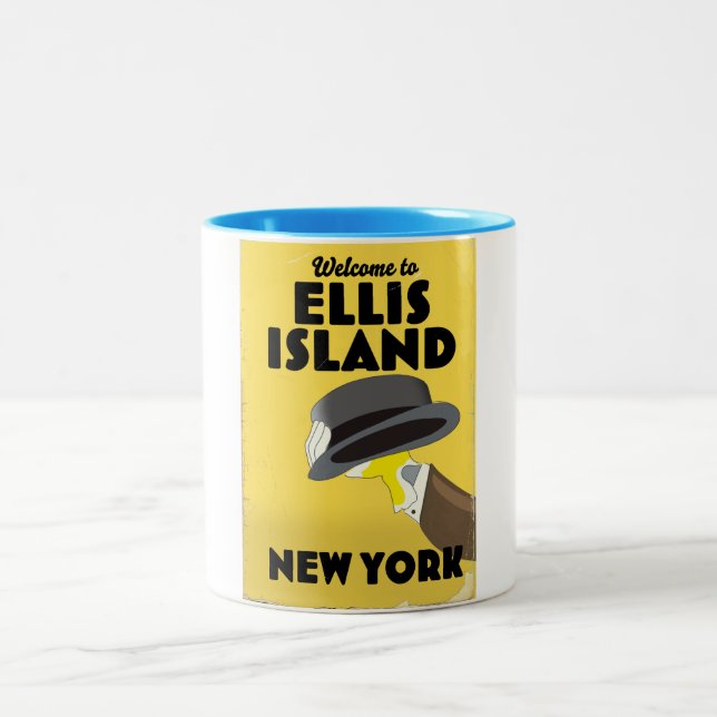 Tasse 2 Couleurs New York Ellis Island (Centre)