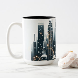 Tasse 2 Couleurs New York Holiday Elegance - Noël personnalisable