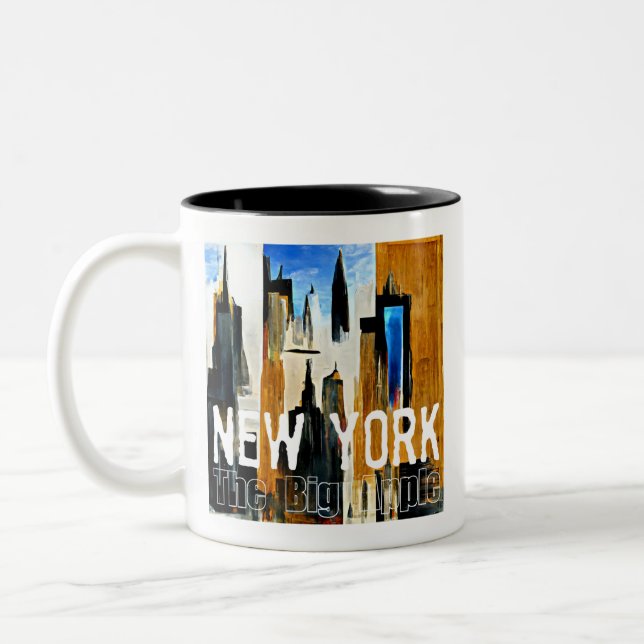 Tasse 2 Couleurs New York La Grande Pomme Peinture Abstraite (Gauche)