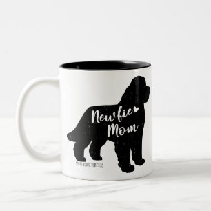 Tasse 2 Couleurs Newfie Mom, Terre-Neuve Chien Silhouette