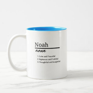 Tasse 2 Couleurs Noah, Garçon Nom Personnalisé Définition