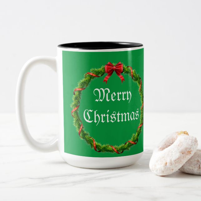 Tasse 2 Couleurs Noël (Avec donut)