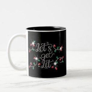 Tasse 2 Couleurs Noël Allumons les Strass Méga Bling