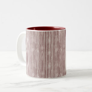 Tasse 2 Couleurs Noël aux rayures crème et burgundy
