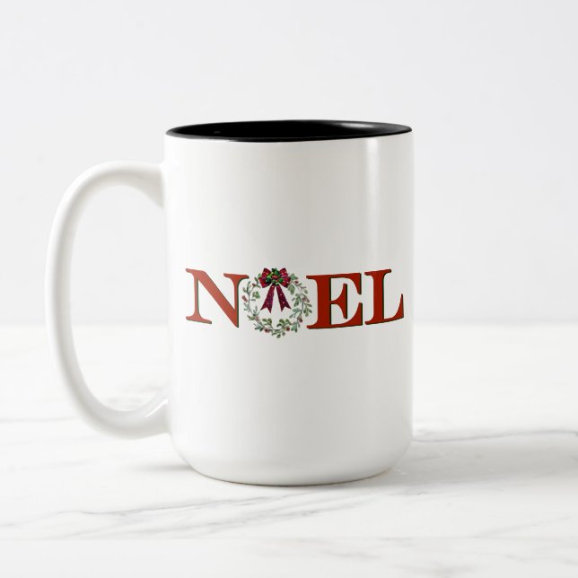 Tasse 2 Couleurs Noel avec couronne (Gauche)