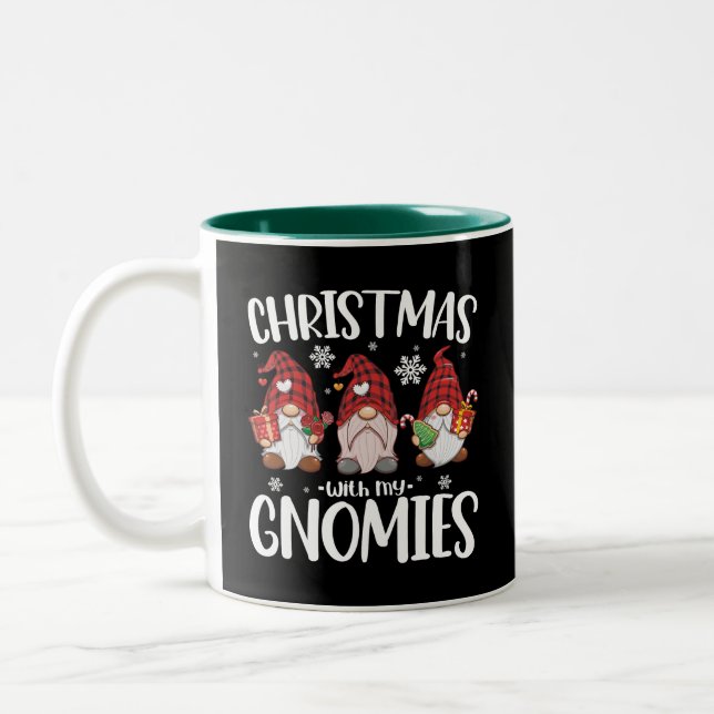 Tasse 2 Couleurs Noël Avec Mes Gnomies Buffalo Red Plaid Gnome (Gauche)