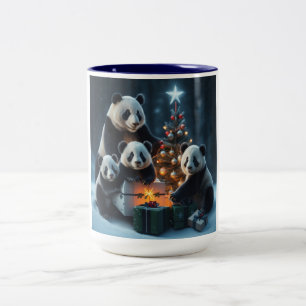 Tasse 2 Couleurs Noël avec un Ours Panda