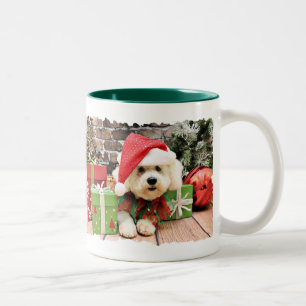 Tasse 2 Couleurs Noël - Bichon Frise - marguerite