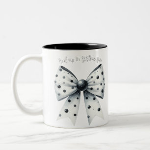 Tasse 2 Couleurs Noël Bow Noël Pois Bow Festive