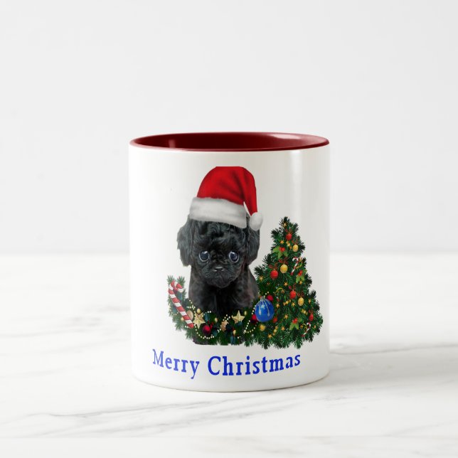 Tasse 2 Couleurs Noël Caniche   (Centre)