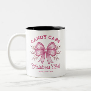 Tasse 2 Couleurs Noël Club Canne à Sucre Rose Saison Xmas
