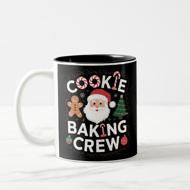 Tasse 2 Couleurs Noël Cookie Baking Crew Famille Noël (Gauche)