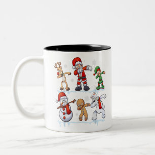 Tasse 2 Couleurs Noël Dabbing Père Noël Elf Et Amis Garçons Enfants