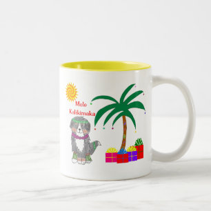 Tasse 2 Couleurs Noël de Hawaïen de chien de montagne de Bernese
