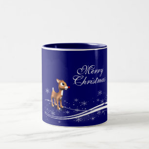 Tasse 2 Couleurs Noël de la Cartographie Reindeer