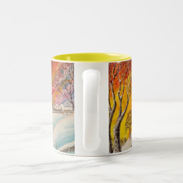 Tasse 2 Couleurs Noël de l'hiver anglais (Poignée)
