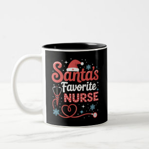 Tasse 2 Couleurs Noël de l'infirmière préférée de Santa