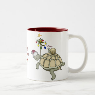 Tasse 2 Couleurs Noël de tortue et d'escargot