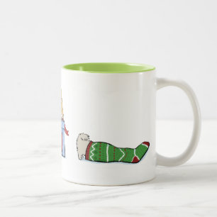 Tasse 2 Couleurs Noël des Chiots de Keeshond Vacances Cute Keesi