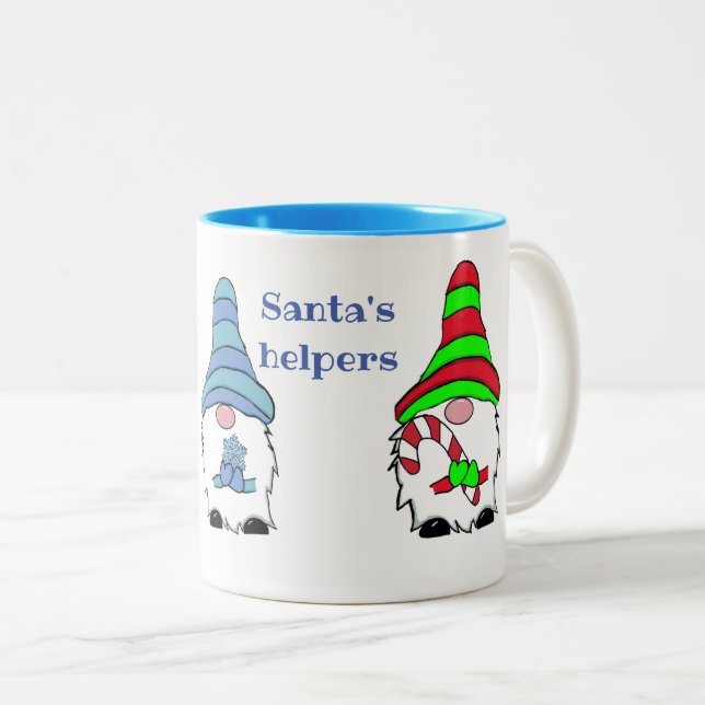 Tasse 2 Couleurs Noël d'hiver Gnome  (Devant droit)