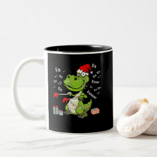 Tasse 2 Couleurs Noël Dinosaur Fa Ra Ra Ra Rawr T-Rex