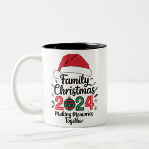 Tasse 2 Couleurs Noël en famille 2024 Créer des souvenirs ensemble