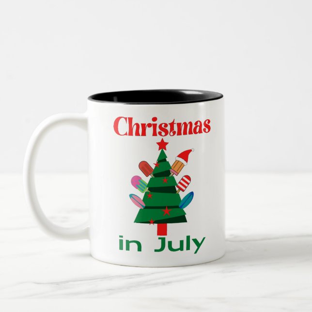 Tasse 2 Couleurs Noël en juillet (Gauche)