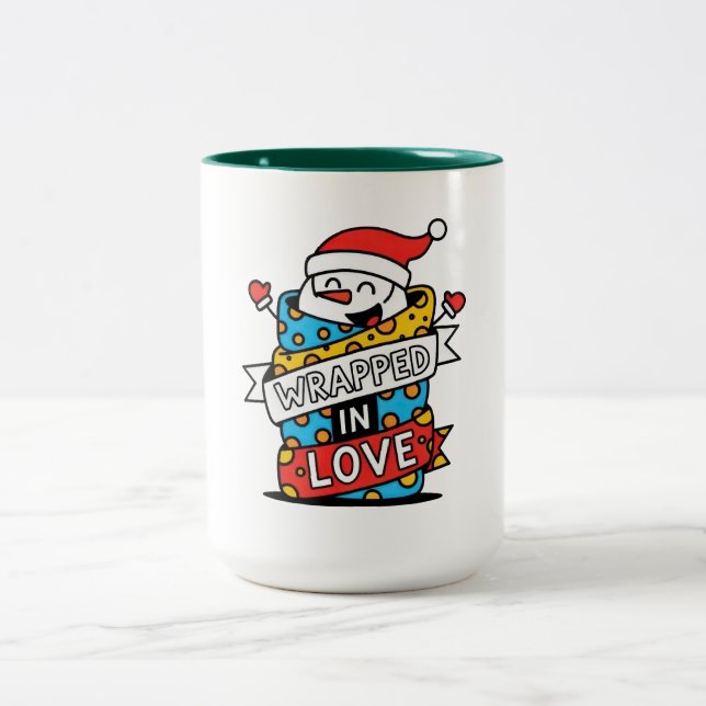 Tasse 2 Couleurs Noël enveloppé d'amour (Centre)