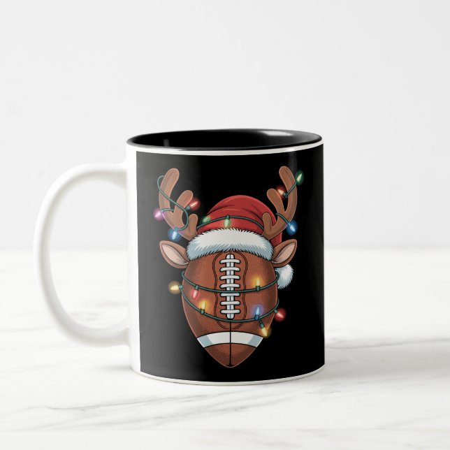 Tasse 2 Couleurs Noël Football Amour Santa Hat Sports Noël (Gauche)