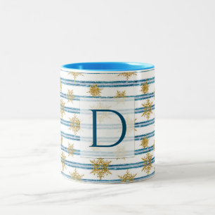 Tasse 2 Couleurs Noël, Golden, Flammes de neige, vacances, nouvelle